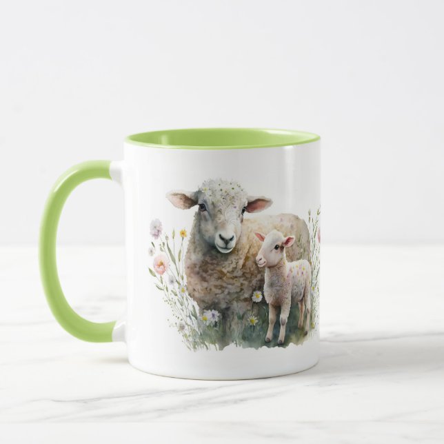 Mama Sheep with Lamb Mug (Left)