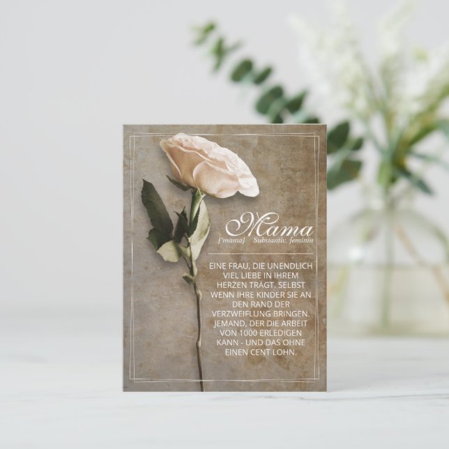 Mama - simply irreplaceable - vintage holiday post postcard (Standing Front)