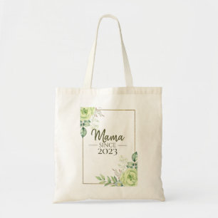 Mama Since Personalised Year Floral Handwritten Tote Bag