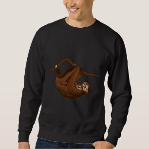 Mama Sloth With Baby Sloth Sweatshirt