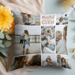 Mama Snuggle Crew Floral 8 Photo Collage Cushion