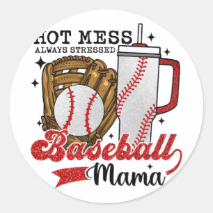 Mama Sport Mum Women Mothers Day 2024 Girls Kids Classic Round Sticker
