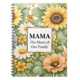 MAMA Sunflower Lavender Gold Frame Classic  Notebook