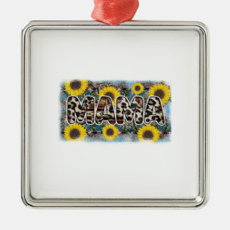 Mama Sunflower Metal Ornament