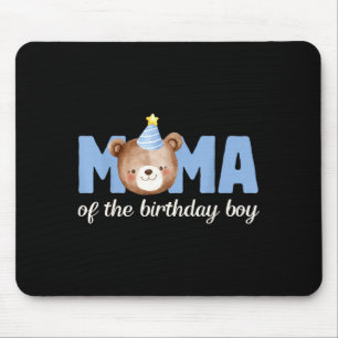 Mama teddy bear 1st birthday boy party family mouse pad