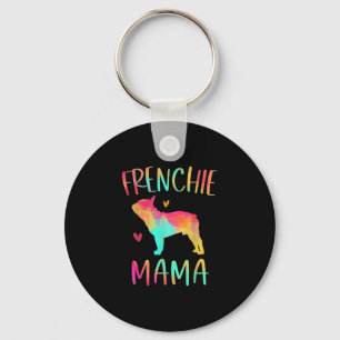 Mama Tie Dye French Bulldog Dog Mum Key Ring