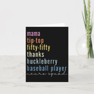 Mama Tip Top Fifty Thanks Huckleberry Baseball Pla Card