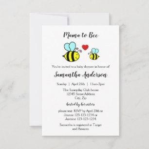 Mama to Bee - 3x5 Baby Shower Invitation