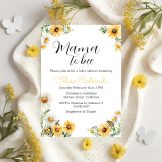 Mama to Bee Baby Shower Bumble Bee Theme Invitation