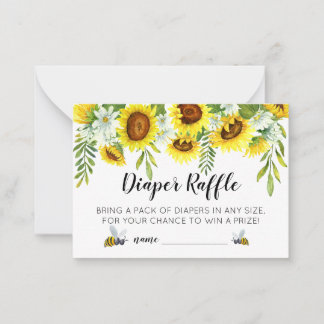 Mama-to-Bee Baby Shower Diaper Raffle Tickets Card
