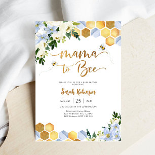 Mama to Bee Baby Shower Invitation