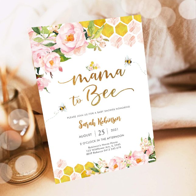 Mama to Bee Baby Shower Invitation (Creator Uploaded)