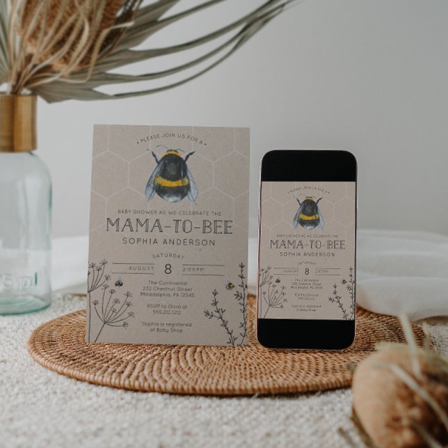 Mama to Bee Baby Shower Invitation (Creator Uploaded)