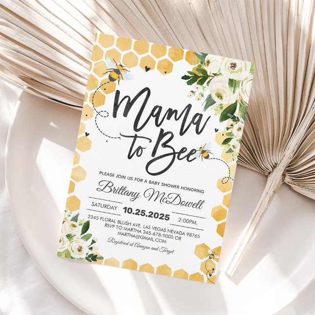 Mama to Bee Baby Shower Invitation (Creator Uploaded)