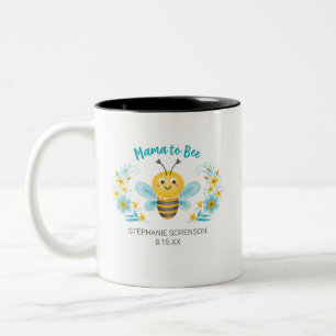 Mama to Bee Baby Shower Two-Tone Coffee Mug