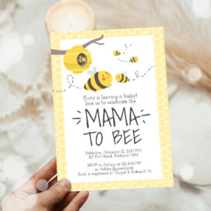 Mama to Bee Cute Honey Gender Neutral Baby Shower Invitation