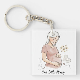 Mama To Bee Cute Pregnancy Announcement Key Ring