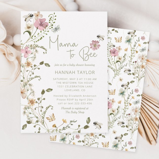 Mama to Bee Floral Baby Shower Invitation (Creator Uploaded)