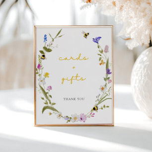 Mama to Bee Floral Wreath Baby Shower Cards Gifts Poster