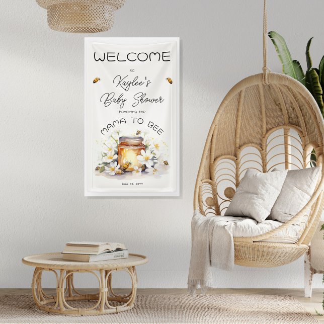 Mama to Bee Flowers and Bees Honey Baby Shower Banner (Creator Uploaded)