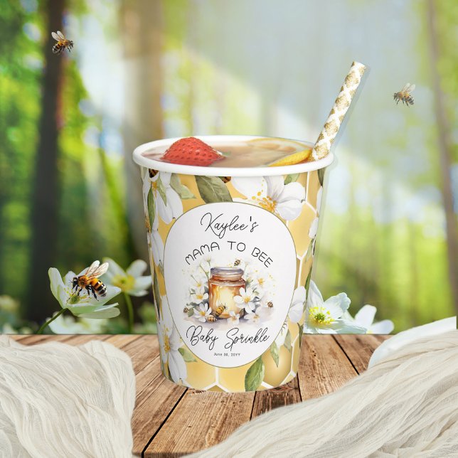 Mama to Bee Flowers and Bees Honey Baby Sprinkle Paper Cups (Creator Uploaded)