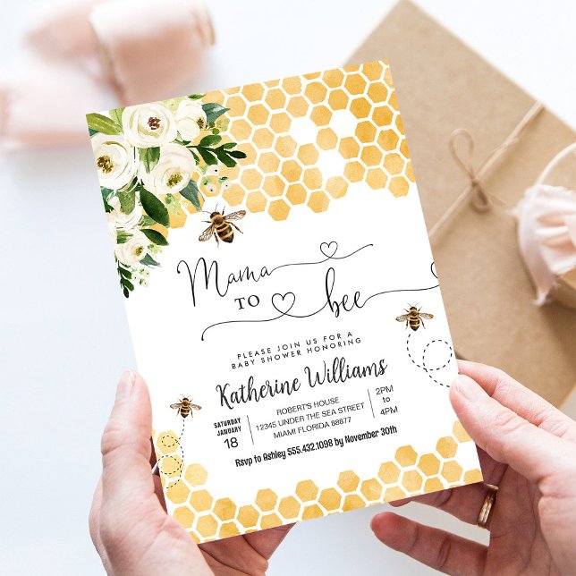 Mama To Bee Honey Bee Baby Shower Invitation (Creator Uploaded)