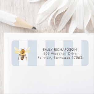 Mama to Bee Honey Blue Baby Shower Return Address Label