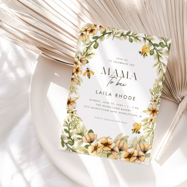 Mama to Bee Spring Baby Shower Invitation (Creator Uploaded)