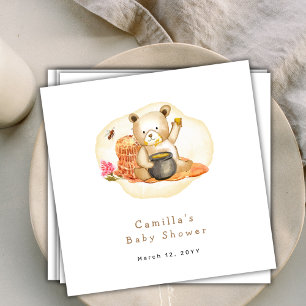 Mama To Bee Teddy Bear Honeycomb Baby Shower  Napkin