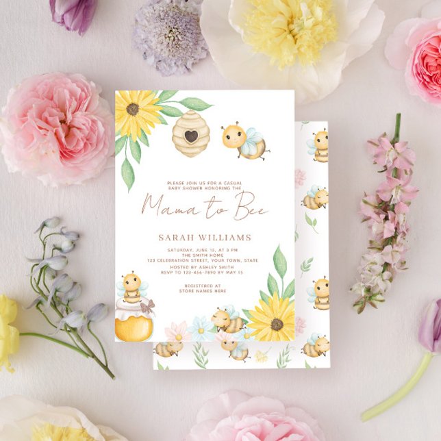 Mama to Bee Wildflower Baby Shower Invitation (Creator Uploaded)