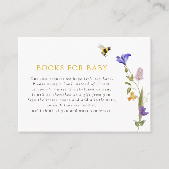 Mama to Bee Wildflower Bee Books for Baby Enclosure Card (Front)