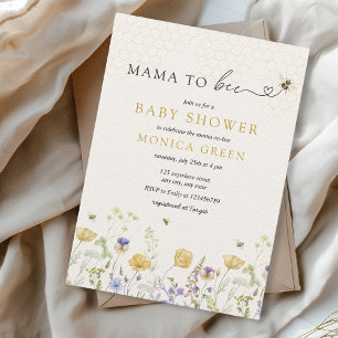 Mama to Bee Wildflower Rustic Garden Baby Shower Invitation