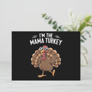 Mama Turkey Matching Family Group Thanksgiving  Invitation