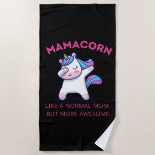 Mama Unicorn Fan Club Beach Towel