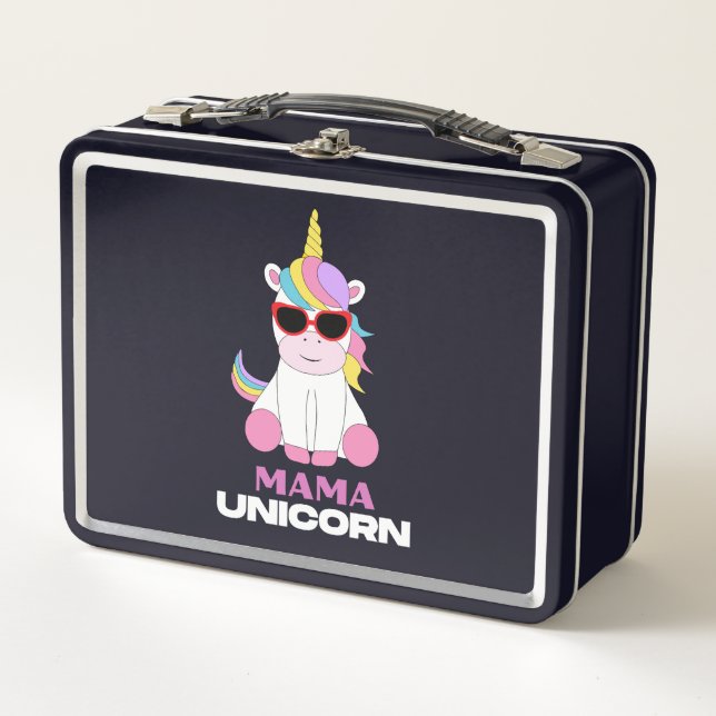 Mama Unicorn Magic Squad   Metal Lunch Box (Front)
