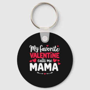Mama Valentine Cute Romantic Valentines Day Couple Key Ring