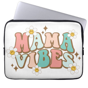 Mama Vibes with Daisies Laptop Sleeve