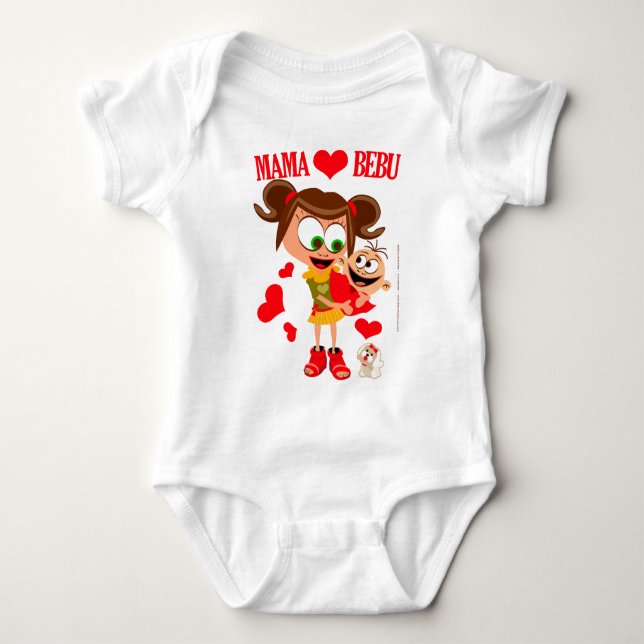 Mama Voli Bebu - Bodici - Beli Baby Bodysuit (Front)