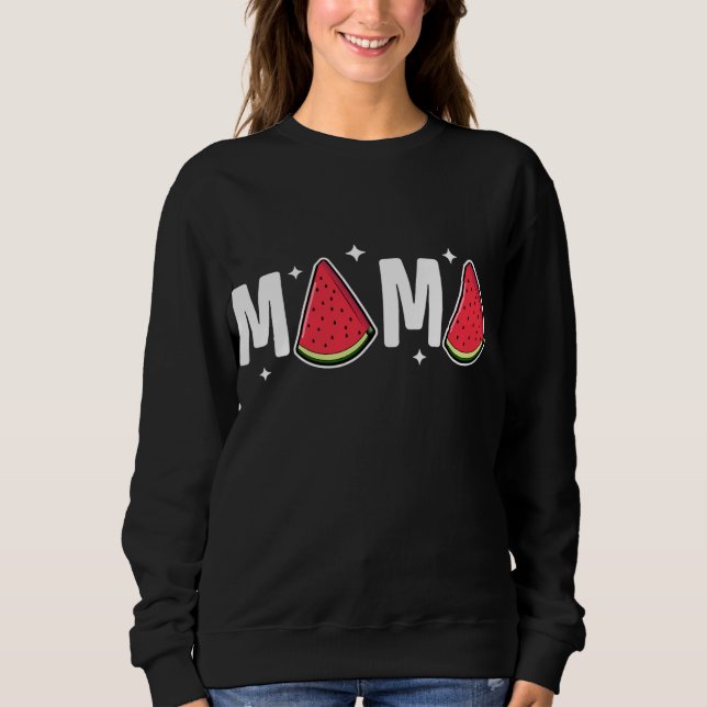 Mama Watermelon Summer Fruit Watermelon Slice Moth Sweatshirt (Front)