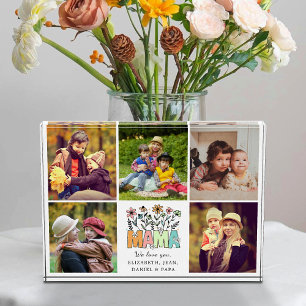Mama we love you cute flowers Mothers day collage Photo Block