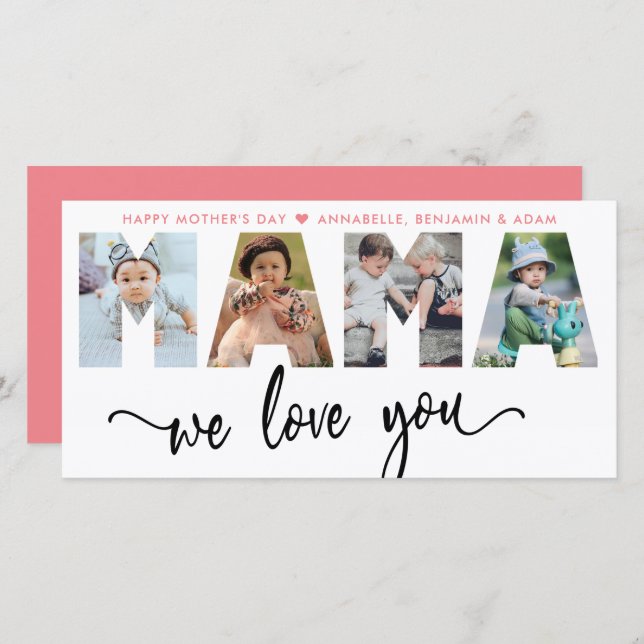 Mama We Love You Photo Collage (Front/Back)