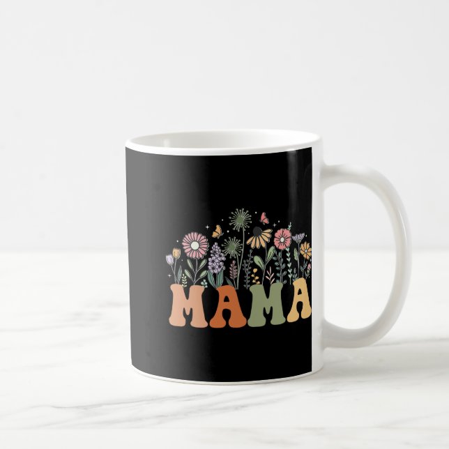 Mama Wildflower Floral Birthday Baby Shower New Ma Coffee Mug (Right)
