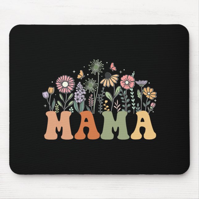Mama Wildflower Floral Birthday Baby Shower New Ma Mouse Pad (Front)