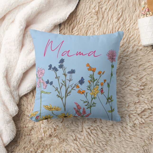 Mama wildflowers gift cushion (Blanket)