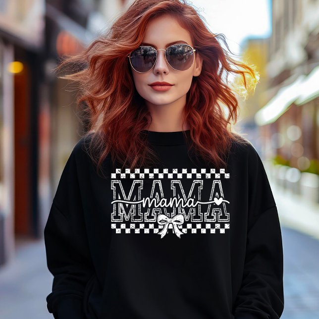 MAMA with Checks and a Bow Sweatshirt (Creator Uploaded)