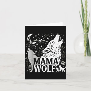 Mama Wolf Gifts Matching Family Tribe Wolves Moon Card