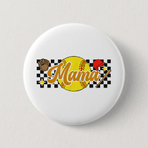 Mama Women Mothers Day Softball Lover Softball Mum 6 Cm Round Badge
