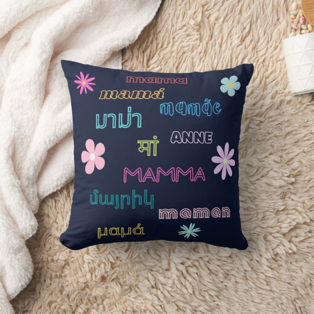 Mama Word in Different Languages International   Cushion (Blanket)