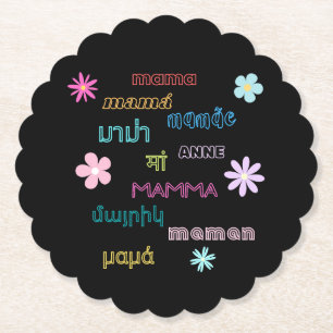Mama Word in Different Languages International Paper Coaster