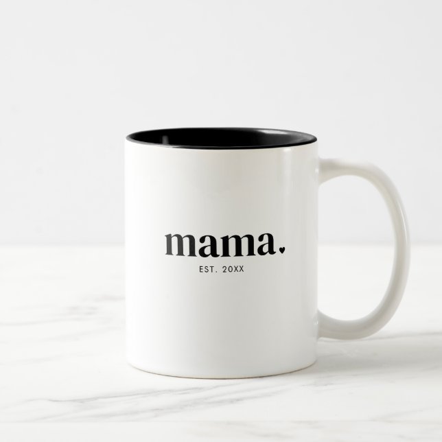 Mama Year Established Two-Tone Coffee Mug (Right)